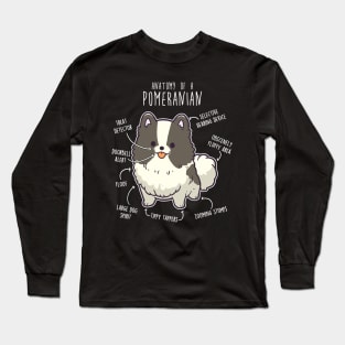 Parti Pomeranian Dog Anatomy Long Sleeve T-Shirt